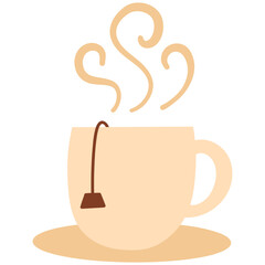 A cup of tea autumn element. Vector illustration with autumn theme.