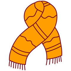 Orange line autumn scarf. Vector illustration with autumn theme.