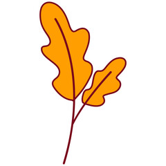 Obraz premium Orange line autumn leaf. Vector illustration with autumn theme.