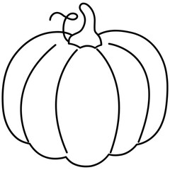 Pumpkin line art. Vector illustration with autumn theme.