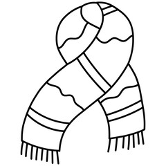 Autumn scarf line art. Vector illustration with autumn theme.