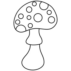 Mushroom line art. Vector illustration with autumn theme.