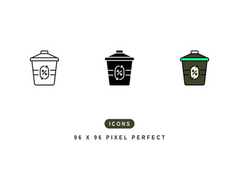 Zero Waste Icon. Recycle Garbage Management Symbol Stock Illustration. Vector Line Icons For UI Web Design And Presentation