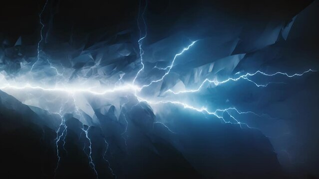 A jagged shard of cobalt, resembling a crystallized lightning bolt, suspended in an electric blue background.