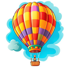 Hot Air Balloon isolated on transparent background, Generative ai