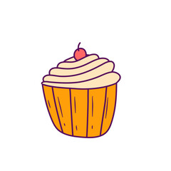 handdrawn textured cute cupcake