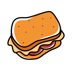 playful doodled cafe sandwich