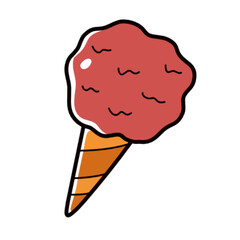 playful doodled cafe ice cream cone