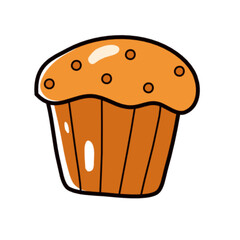 playful doodled cafe cupcake