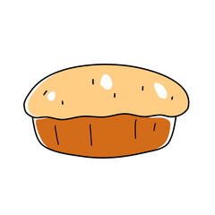 cute hand drawn bread food
