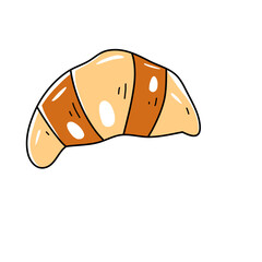 cute hand drawn croissant bread