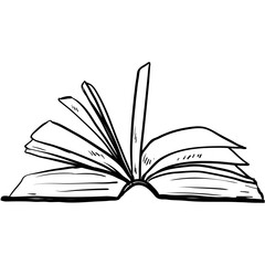 opened book hand drawn