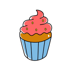 handdrawn cupcake