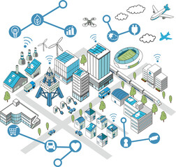 DX・GX・スマートシティのイメージイラスト