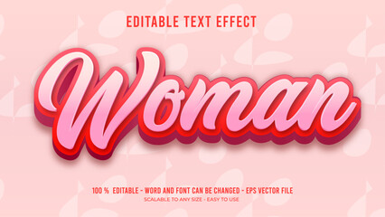 woman editable text effect - obrazy, fototapety, plakaty