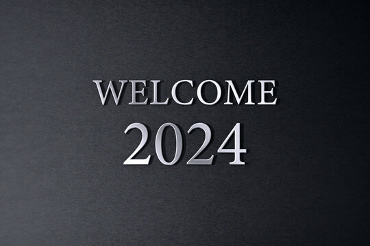  Welcome 2024 Stylish Text Design illustration