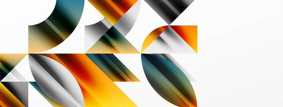 Abstract geometric shapes symbolizing creative technology, digital art, social communication, and modern science. Ideal for posters, covers, banners, brochures and websites