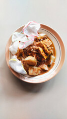 a plate of typical West Javanese street food 