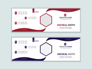 email signature card template in horizontal design