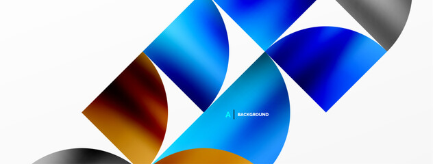 Minimalist geometric background featuring metallic round triangles, delivering sleek and modern visual aesthetic with emphasis on clean, metallic forms for wallpaper, banner, background, landing page