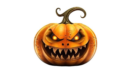 Halloween pumkin isolated on transparent background, Generative ai.