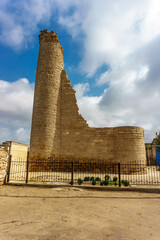 Medieval 12th century Tower ruins of Shagan, in Baku, Absheron, photo taken in Oct 2023.