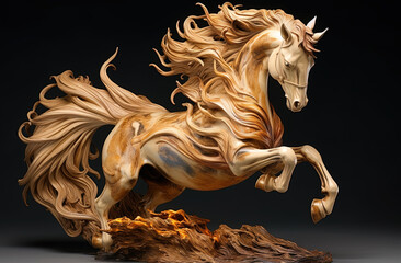 carved horse, generative ai