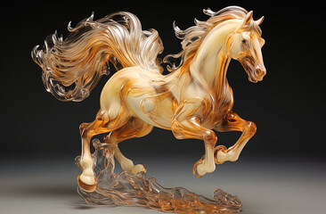 carved horse, generative ai