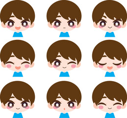 笑う男性のイラストセット
