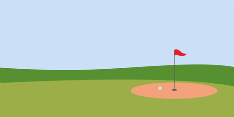 golf ball and playing golf on green ground