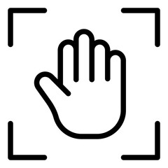 Hand Recognition black outline icon