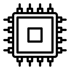 Microchip black outline icon