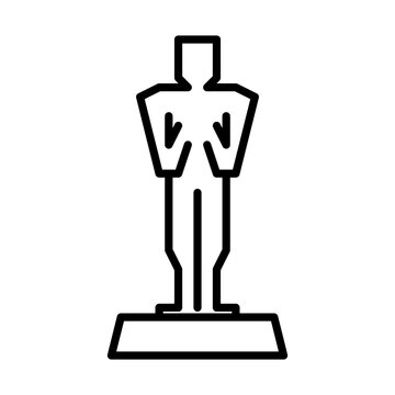 recommend clip art: oscar statue icon, film award sign symbol in line