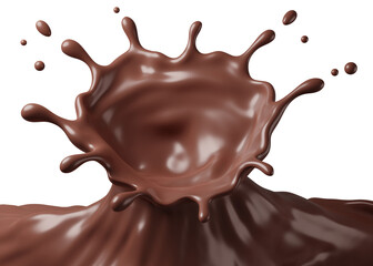 PSD Chocolate Splash 3D Rendering