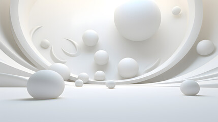 3D Light White Background. Generative AI.