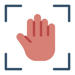 Hand Recognition colorful flat icon