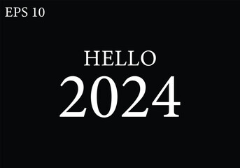 Hello 2024 Beautiful texe illustration design