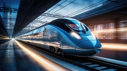 High-speed trains in a world of hyper-connectivity - obrazy, fototapety, plakaty