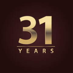 31 years for celebration events, anniversary, commemorative date. thirty one years logo