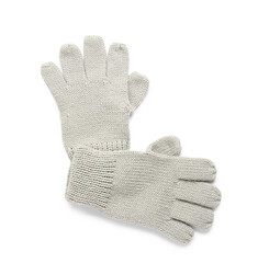 Pair of winter gloves on white background