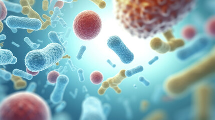 Obraz premium Bacteria under the microscope