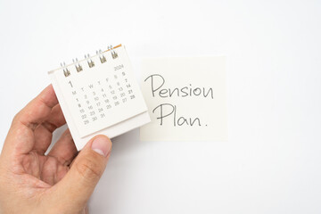 Start Jan 2024 desk calendar. Goals, Pension Plan, Money Saving, Retirement fund, Pension,...