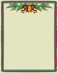 Obraz premium hand drawn retro vintage christmas frame and border 