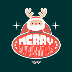 Fototapeta na wymiar Merry Christmas - Santa Claus Vector Art, Illustration and Graphic