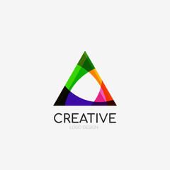 Triangle abstract logo, business emblem icon