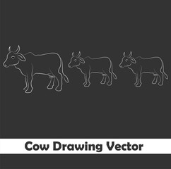 Easy Cow Drawing Vector Creative Concept: Wholesome Farmyard Fun