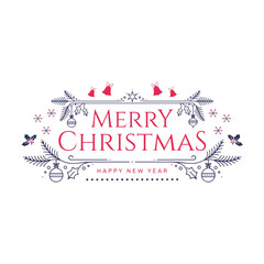 Fototapeta na wymiar Merry Christmas Typography Vector Art, Illustration and Graphic