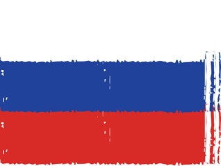 Russia Flag Paint Brush Strokes