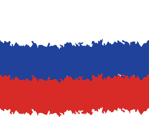 Russia Flag Paint Brush Strokes