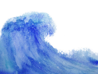 watercolor painting wave abstract blue hand drawn texture. png white background. asian japan style.
- 678491523